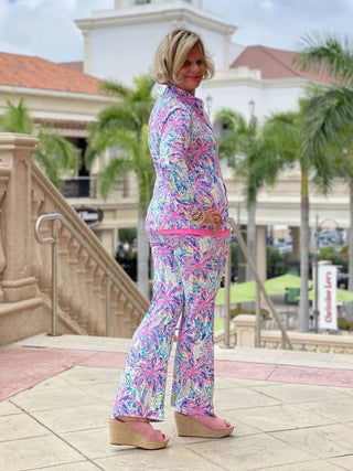 PINK PALM TREE PALAZZO PANT - Cathys Place
