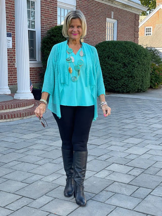 SEAFOAM  MESH RUFFLE WRAP LULU-B