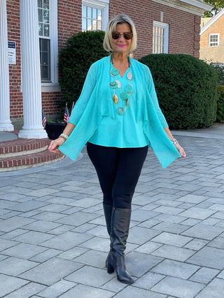 SEAFOAM  MESH RUFFLE WRAP LULU-B