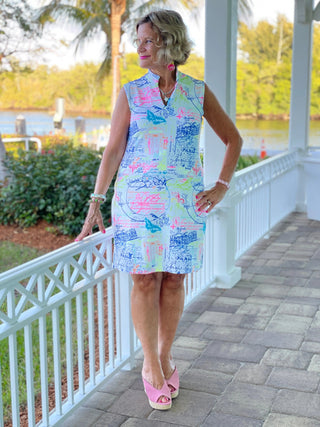 POST CARDS OF LOVE COLLAR DRESS - Cathys Place