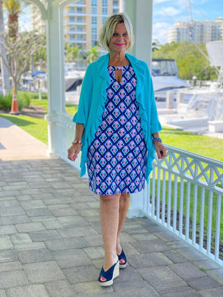 PINEAPPLE VACA KEYHOLE DRESS LULU-B