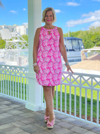 PINK LANE KEYHOLE DRESS - Cathys Place