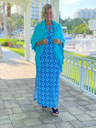 BAHAMA BLUE TURTLE KEYHOLE MAXI guy LULU-B