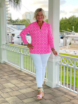PINK DIAMONDS HALF ZIPPER LULU-B