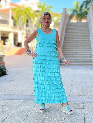 SEAFOAM CHA CHA MAXI DRESS LULU-B