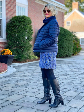 LULU-B PUFFER NAVY FAUX FUR JACKET LULU-B