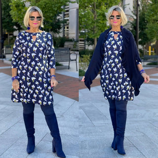 LULU-B KEYHOLE NAVY DREAMING DRESS LULU-B