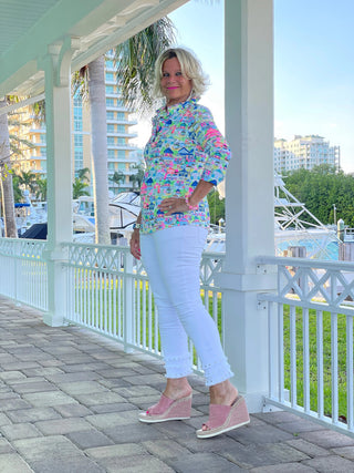 TIKI ESCAPE RUFFLE TOP LULU-B