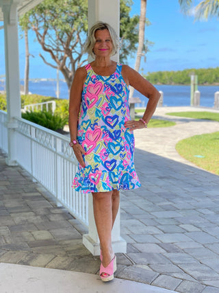 SECRET LOVE HEARTS HALTER RUFFLE LULU-B