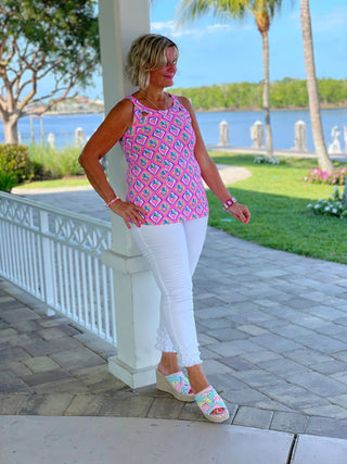 PALM TREE SIESTA HALTER TOP LULU-B