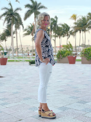 NAUTICAL LANE SLEEVELESS V- NECK - Cathys Place