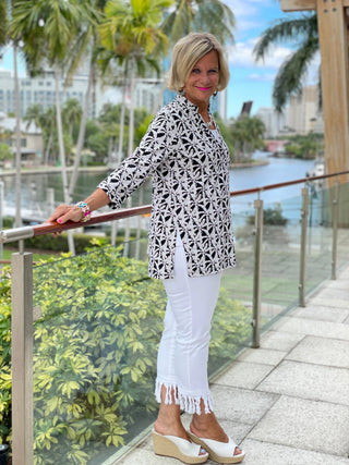 BLACK AND BEIGE TUNIC - Cathys Place