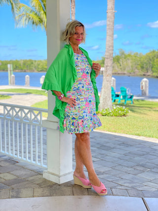 TIKI ESCAPE HALTER RUFFLE DRESS LULU-B