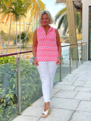 CANDY PINK SLEEVELESS ZIPPER LULU-B