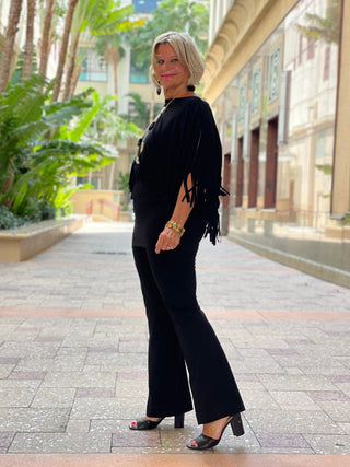 BLACK FRINGE TOP Cathys Place