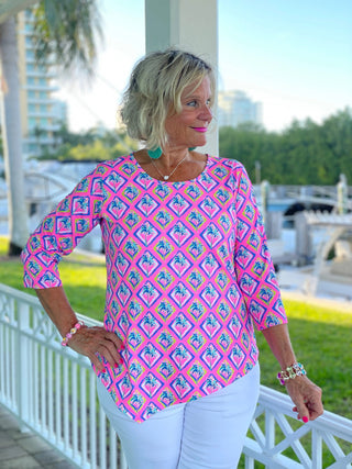 PALM TREE SIESTA ASYMMETRIC TOP LULU-B