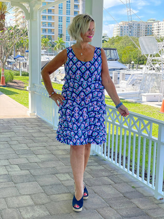 PINEAPPLE VACATION LAYERED RUFFLE DRESS LULU-B