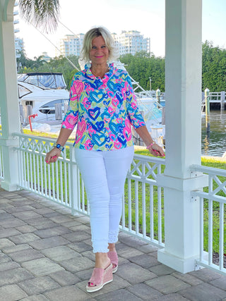 SECRET LOVE HEARTS RUFFLE TOP LULU-B