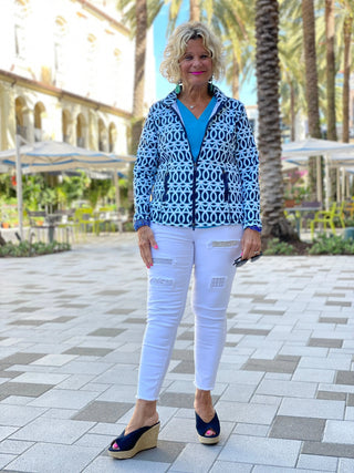 MELINA BLUE FULL ZIPPER - Cathys Place