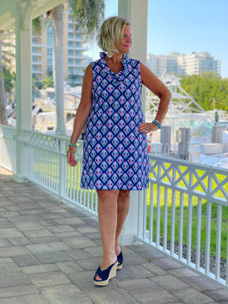 PINEAPPLE VACA RUFFLE DRESS LULU-B