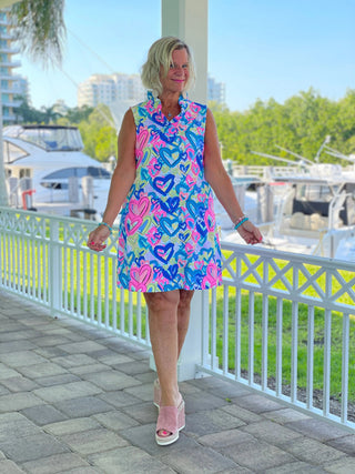 SECRET LOVE HEARTS RUFFLE DRESS LULU-B