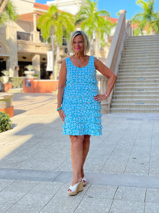 OCEAN MILE LAYERED RUFFLE DRESS - Cathys Place