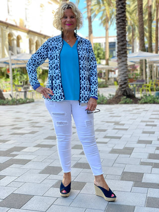 MELINA BLUE FULL ZIPPER - Cathys Place