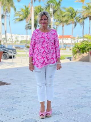 PINK LANE ASYMMETRIC TOP - Cathys Place