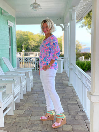 CAROLINA PAISLEY V NECK LULU-B