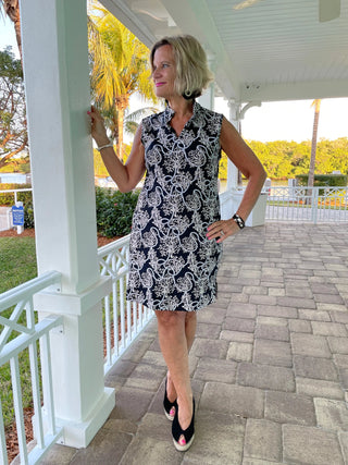 NAUTICAL  LANE COLLAR DRESS - Cathys Place