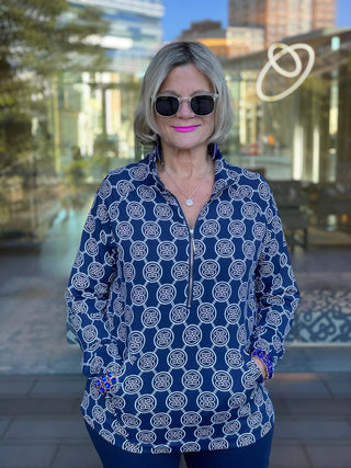 NAVY MEDALLION KANGAROO POCKET - Cathys Place