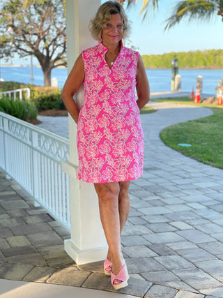 PINK LANE COLLAR DRESS - Cathys Place