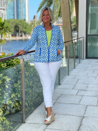 AQUA DIAMONDS FULL ZIPPER LULU-B