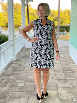 NAUTICAL  LANE COLLAR DRESS - Cathys Place