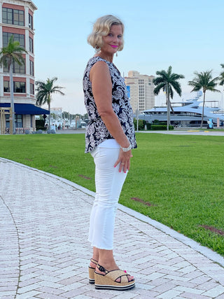 NAUTICAL LANE SLEEVELESS V- NECK - Cathys Place