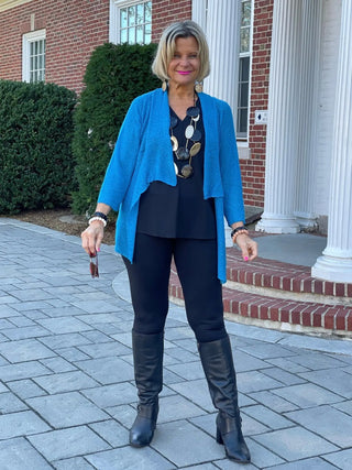 SKY BLUE MESH RUFFLE WRAP LULU-B