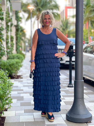 MIAMI NIGHTS NAVY CHA CHA DRESS