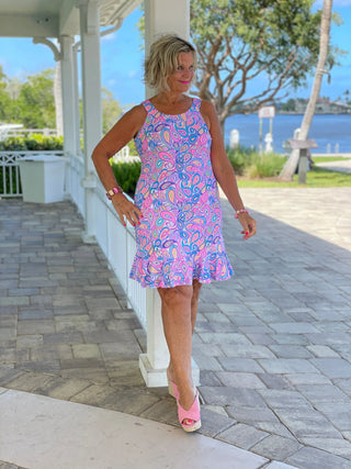 CAROLINA PAISLEY HALTER RUFFLE LULU-B