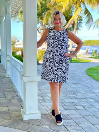 NAPLES DAY SHIFT RUFFLE DRESS LULU-B
