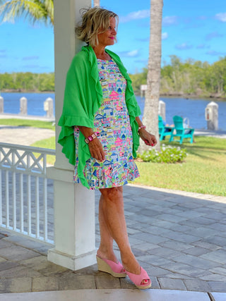 TIKI ESCAPE HALTER RUFFLE DRESS LULU-B