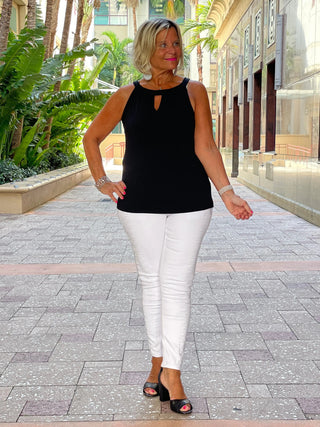 BLACK  KEYHOLE TOP FINAL SALE LULU-B