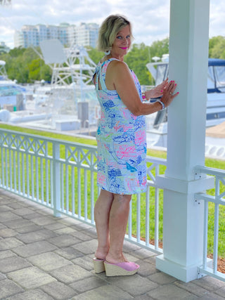 POST CARDS OF LOVE HALTER DRESS - Cathys Place