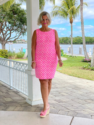 PINK DIAMONDS SHIFT DRESS LULU-B