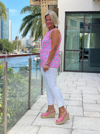 PALM TREE SIESTA KEYHOLE TOP LULU-B