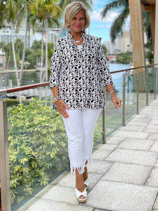 BLACK AND BEIGE TUNIC - Cathys Place