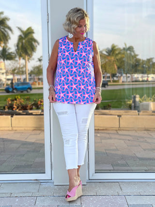 PINK STARFISH BEACH SLEEVELESS - Cathys Place