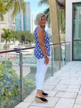 PINEAPPLE VACATION KEYHOLE TOP LULU-B