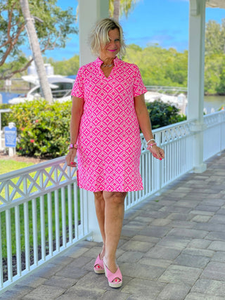 PINK DIAMONDS SHORT SLEEVE DRESS LULU-B