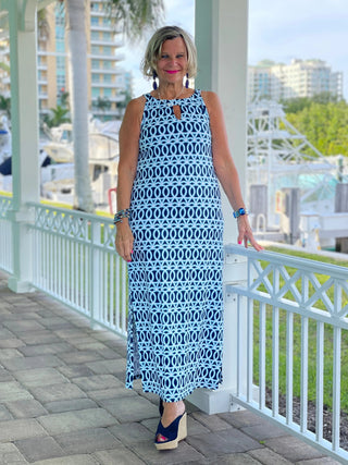 MELINA BLUE KEYHOLE MAXI LULU-B