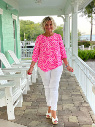 PINK DIAMONDS ASYMMETRIC TOP LULU-B